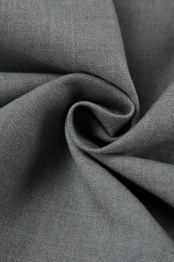 Gray Cropped Long Sleeve Jacket