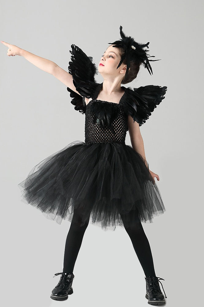 Black Swan Dress Kid Halloween Costume