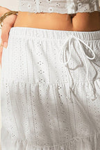 Solid Color Water-Soluble Jacquard Mini Skirt