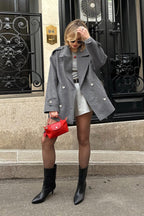 Vintage Casual Lazy-Style Wool Midi Blazer Coat