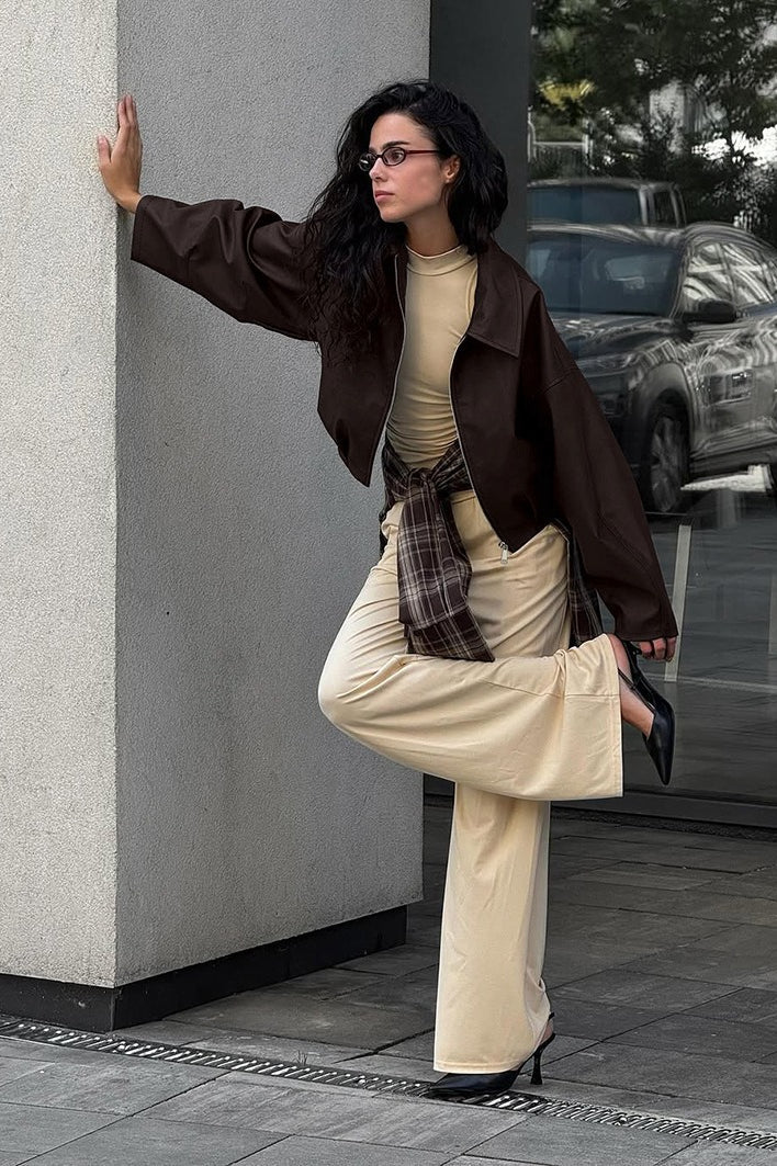 Vintage Suede Moto Style Jacket