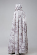 Halloween Ghost Bride Cape Long Sleeve Maxi Dress