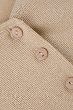 Button Front Knit Waist-Tie Mini Dress