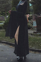 Velvet Lace Gothic Halloween Dress