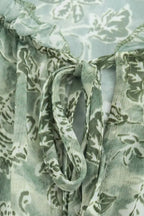 High Neck Ruffled Floral Blouse