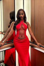 Halter Tie Sexy Bodycon Maxi Dress