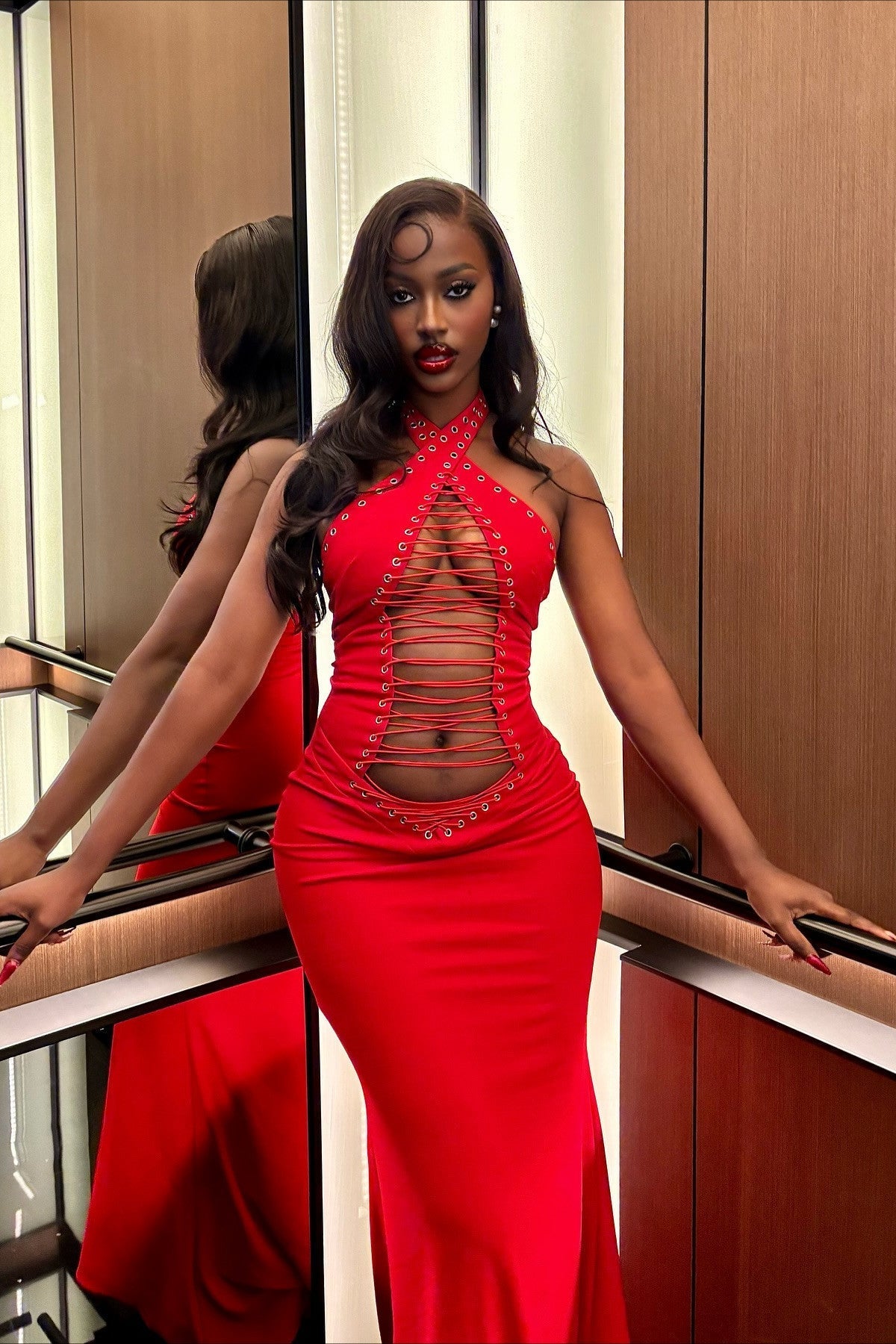 Halter Tie Sexy Bodycon Maxi Dress