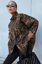 Autumn Vintage Leopard Print Casual Blouse