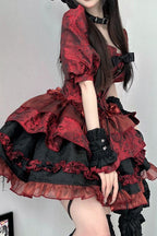 Gothic Puff Sleeve Halloween Dress