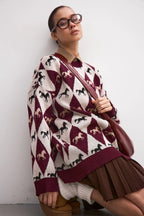 Long Sleeve Colorblock Knit Sweater