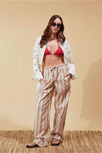 Loose Fit Striped Casual Pants