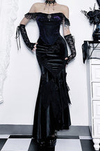 Gothic Fishtail Bodycon Maxi Skirt
