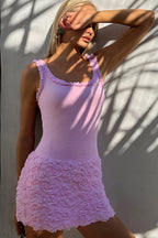 Low-Cut High Waist Fitted Dress