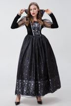 Vampire Witch Skeleton Halloween Cosplay Maxi Dress