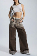 Ombre Low Rise Straight Leg Jeans