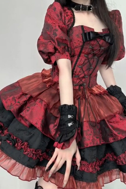 Gothic Puff Sleeve Halloween Dress