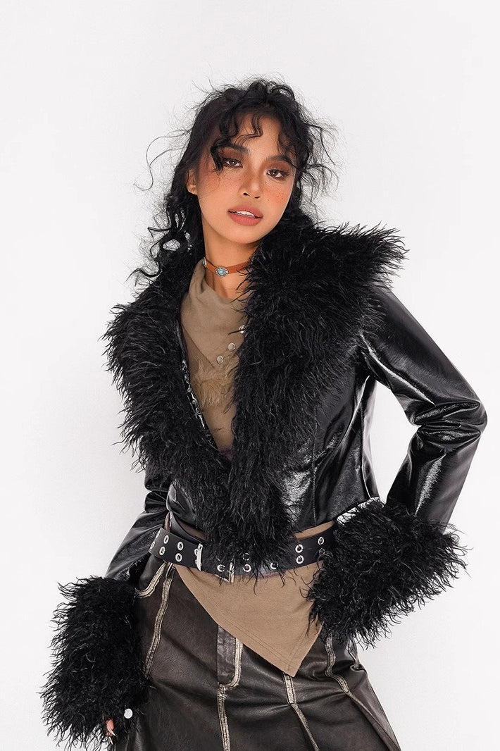 Vintage Style Glossy Jacket Coat