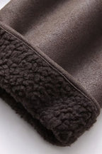 Faux Shearling Collared Casual Coat