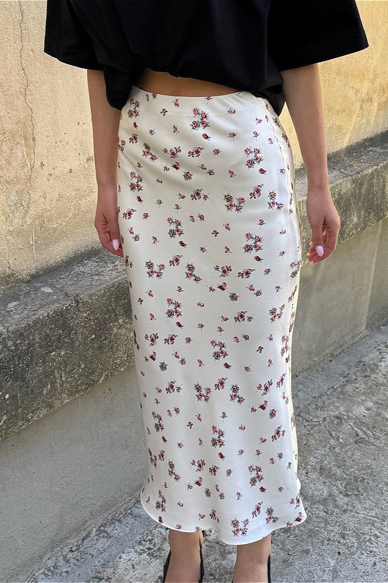 Floral High Waist Slim Pencil Skirt