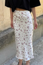 Floral High Waist Slim Pencil Skirt