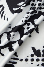 Oversized Skull Print Long Sleeve Slit Maxi Dress