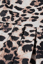 Leopard Print Strapless Long Sleeve Mini Dress