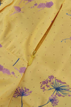 Casual Yellow Print Spaghetti Strap Floral Dress