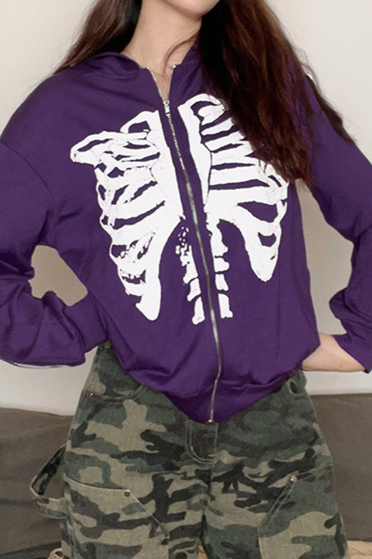 Halloween Skull Graphic Hoodie