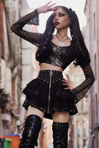 Slim Fit Gothic Lace Accent Skirt