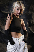 Slim Fit Hollow Solid Knit Top