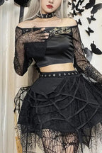 Halloween Spiderweb Tassel Skirt