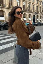 Belted Suede Trench Coat