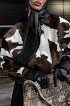 Black and White Leather Moto Jacket