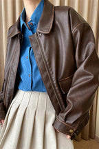 Vintage Modern Oversized Leather Coat