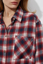 Cotton Plaid Oversized Shirt  Blouse