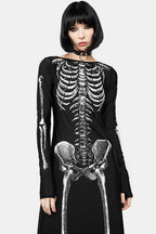 Halloween Skull Print Sexy Bodycon Maxi Dress