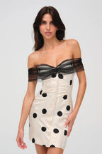 Sexy Off-Shoulder Mesh Bustier Mini Dress