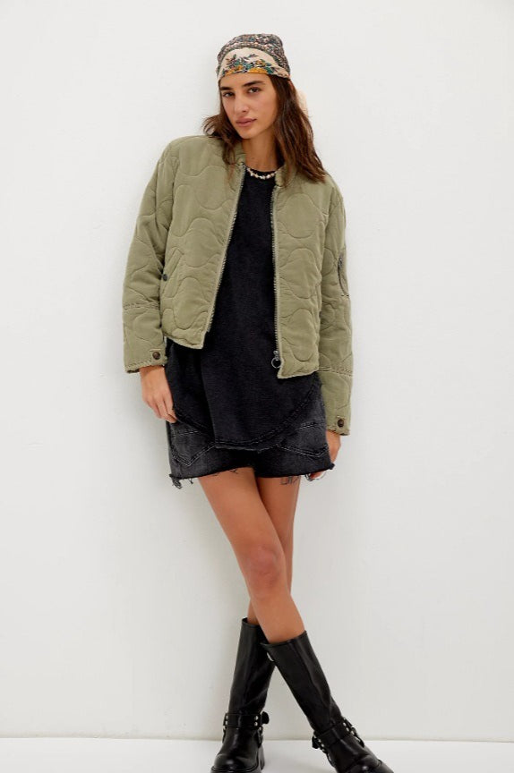 Vintage Urban Casual Quilted Stand-Collar Coat