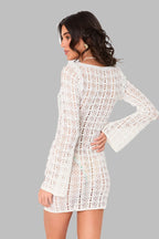 Sun Protection Hollow Tie Boho Dress