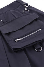 High Waist Cargo Pleat Skirt