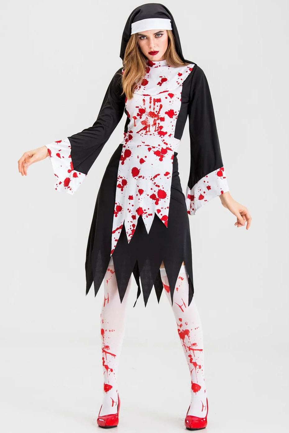 Bloody Zombie Nun Halloween Costume
