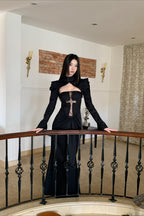 Spider Web Cutout Halloween Dress