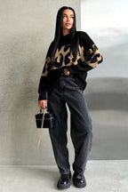 Vintage Leopard Knit Sweater