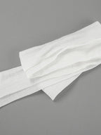 White Tencel Loose Bow Tie Bell Sleeve Blouse