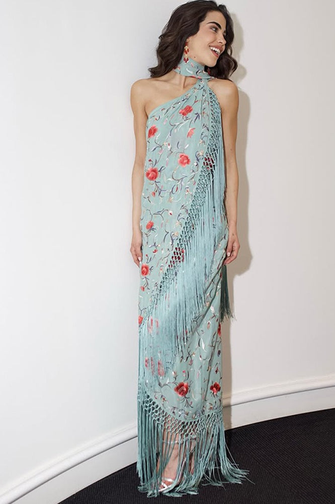 Print Tassels Sleeveless Backless Floral Dress