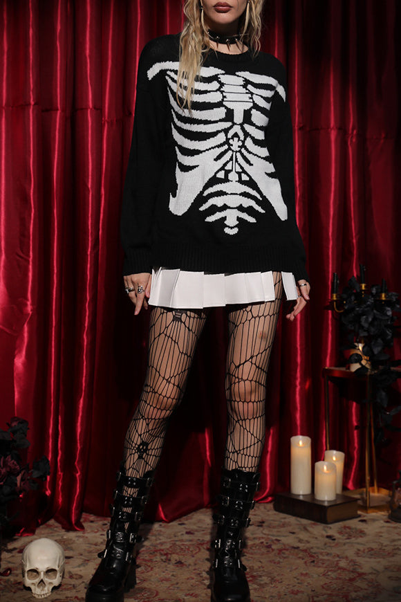 Halloween Skeleton Crew Neck Sweater
