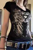 Y2K Wing Graphic Slim Fit T-Shirt