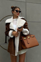 Winter Lined Faux Leather Coat