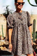 Solid Tie Waist Shirt Mini Dress