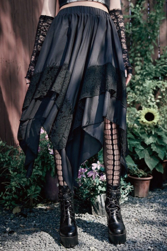 Halloween Gothic Punk Lace Skirt